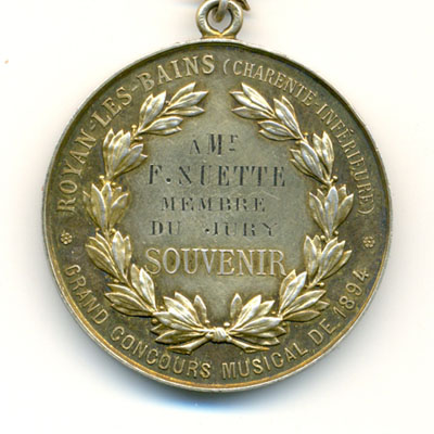 Ville de Royan, medaille argent/silver medal