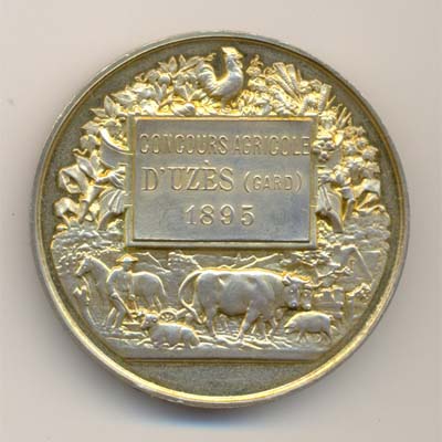 Ville d'Uzes, medaille argent/silver medal